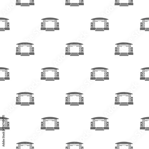 Concert Stage Constructions with Sound System Icon pattern seamless isolated on white background