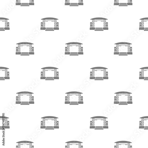 Concert Stage Constructions with Sound System Icon pattern seamless isolated on white background