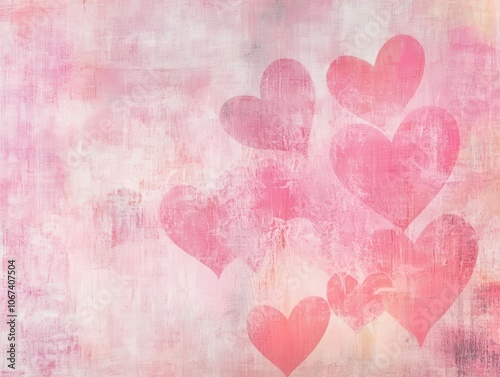 abstract background of pink hearts, perfect for mother's day or valentine's day. the soft textures and romantic tones create a warm, loving atmosphere, ideal for heartfelt messages
