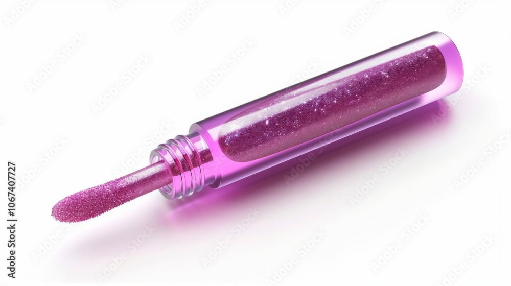 Pink Glitter Lip Gloss with Applicator - Beauty Product Pink Glitter Lip Gloss with Applicator - Beauty Product