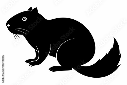 Beaver Silhouette- Crafting Their Habitat in Serene Vector Depictions of Riparian Landscapes- Beaver Vector- Beaver Illustration,Mouse or Rat Icon Vector,Otter animal silhouette vector illustration.