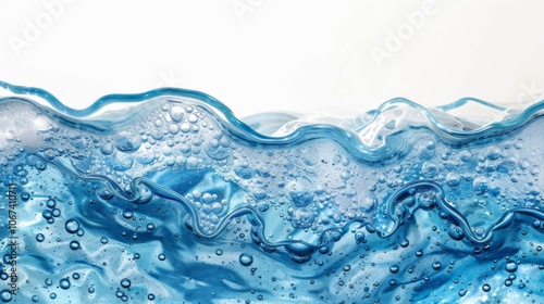 Abstract Blue Water with Bubbles -  Nature Photography