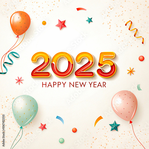 Happy new year 2025  Design,  Golden shiny number 2025 and handwritten style textHappy New Year 2025 background, blank canvas for festive inscriptions and designs,New Year's card, screensaver, banner photo