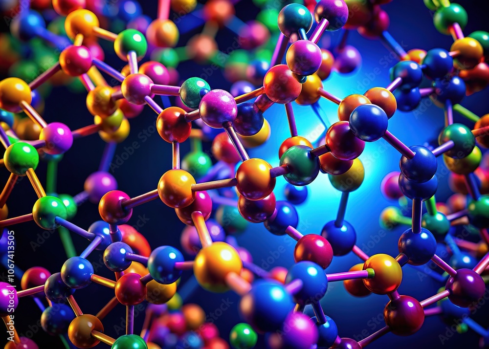 Abstract Colorful Molecular Chains Silhouette Art Abstract Colorful Molecular Chains Silhouette Art