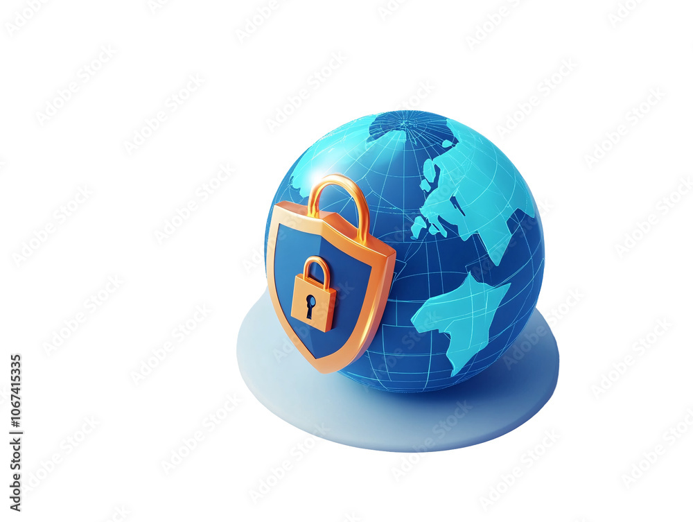 a globe with a padlock on it a globe with a padlock on it