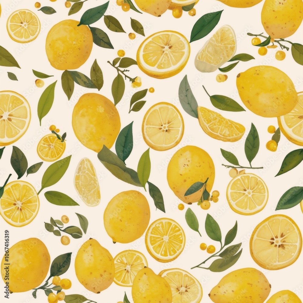 Lemon pattern seamless 1