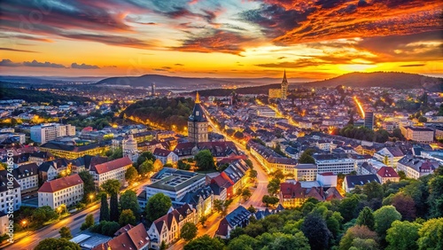Aerial Sunset Over Pforzheim - Documentary Photography