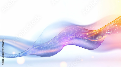 Abstract digital wave of particles. Futuristic point wave. Technology background vector photo