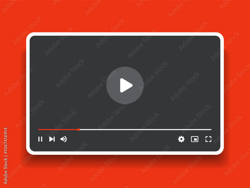 Social media video player screen template, mobile video player. Video player mockup, app, ui ux. Channel interface. Social media concept. Play button icon Social media video player screen template, mobile video player. Video player mockup, app, ui ux. Channel interface. Social media concept. Play button icon