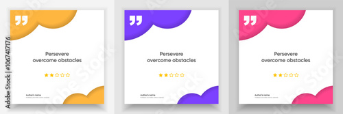 3D bubble testimonial banner, quote, infographic. Social media post template designs for quotes. Empty speech bubbles, quote bubbles and text box. Vector Illustration EPS10.