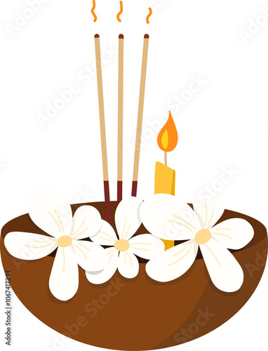 Krathong Coconut shell for Loy Krathong festival, Thailand festival