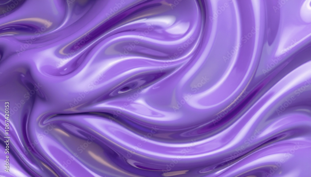 Obraz premium Smooth purple waves create abstract, flowing texture that evokes sense of calm and creativity. glossy surface reflects light beautifully, enhancing visual appeal