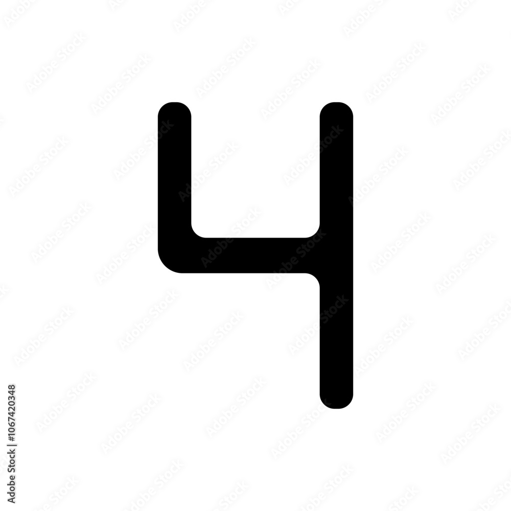 Number four, numeral simple icon vector. Flat design. White background Number four, numeral simple icon vector. Flat design. White background
