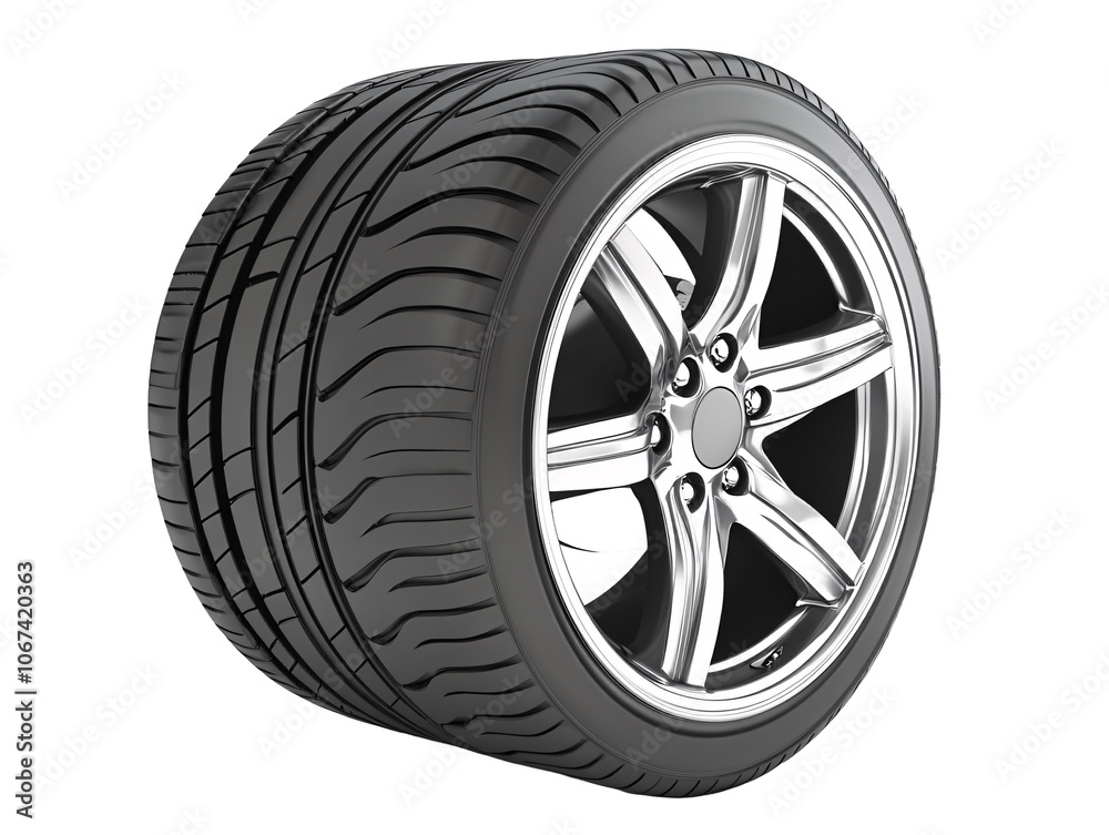 a black tire with silver rim a black tire with silver rim