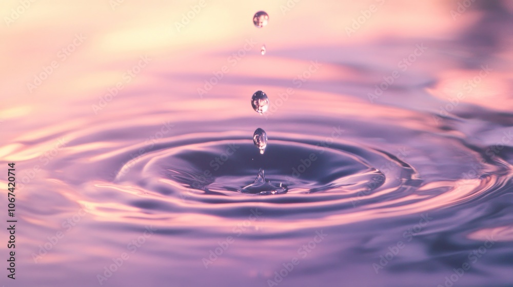 A close-up of a water droplet creating ripples, showcasing tranquility and nature's beauty. A close-up of a water droplet creating ripples, showcasing tranquility and nature's beauty.