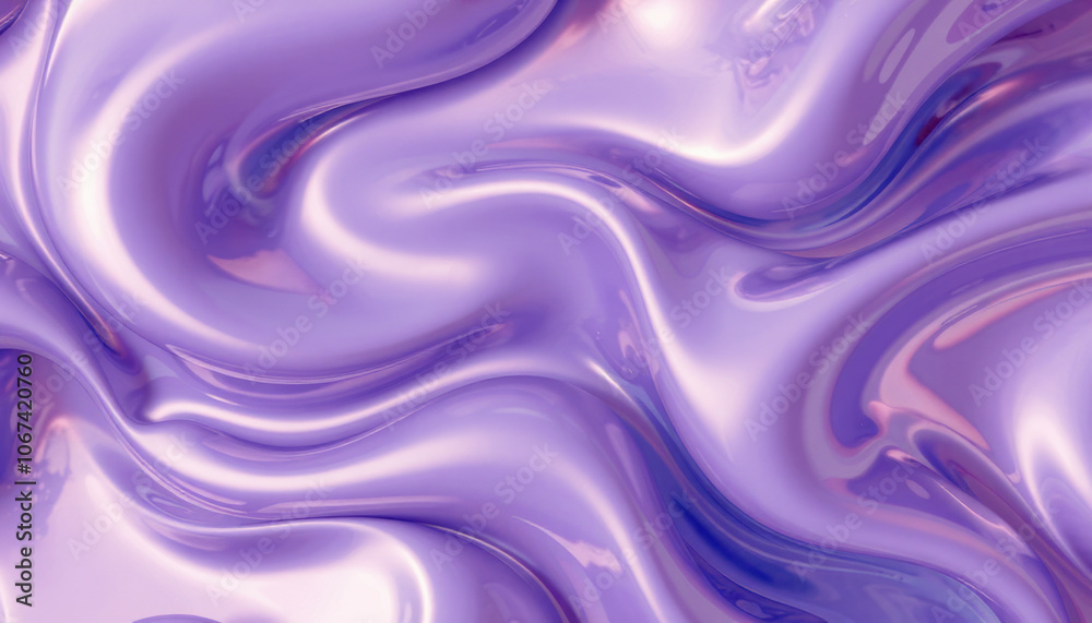 Obraz premium smooth, flowing abstract wave pattern in soft purple tones, creating serene and calming effect. Ideal for backgrounds or artistic designs