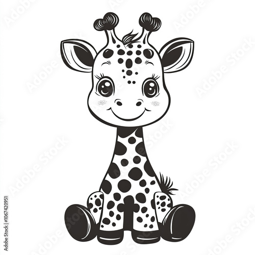 Baby Giraffe Silhouette, Il...