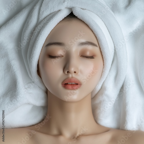 Asian Woman Spa Isolated