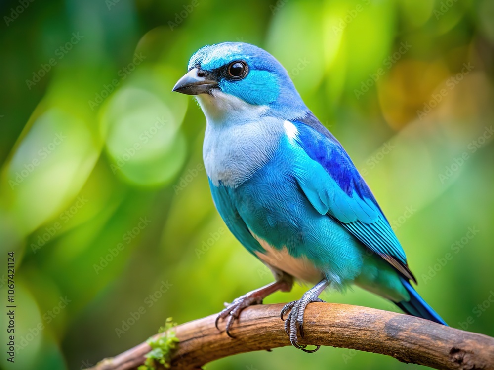 Obraz premium A symphony of blue and white: Captivating bird photography unveils Madagascar's Fauvette's charm.