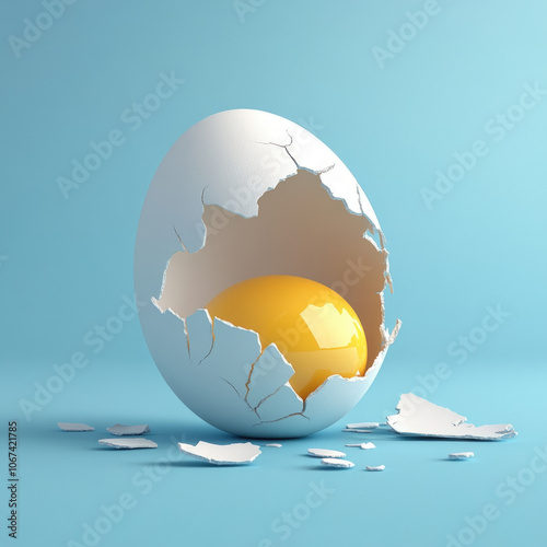 Broken Egg Isolated