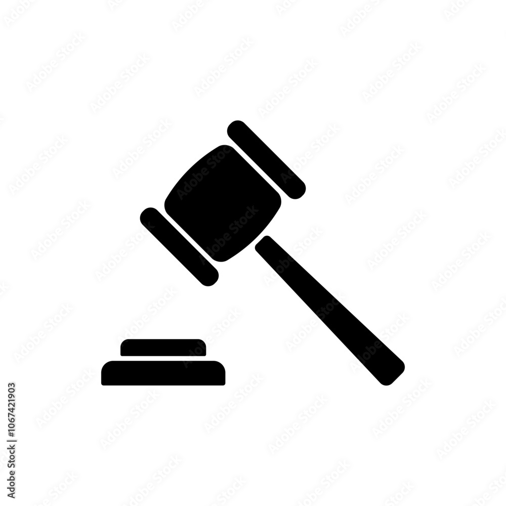 Judge gavel simple icon vector. Flat design. White background Judge gavel simple icon vector. Flat design. White background