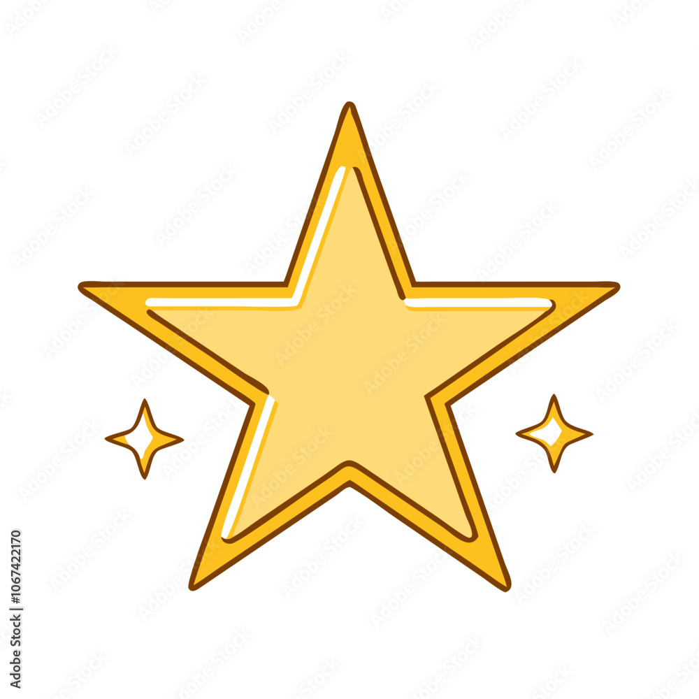 golden star vector art, flat illustration golden star icon golden star vector art, flat illustration golden star icon