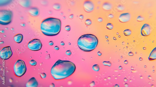 Wallpaper Mural Scattering Rain Drops in Cool Blue Light Torontodigital.ca