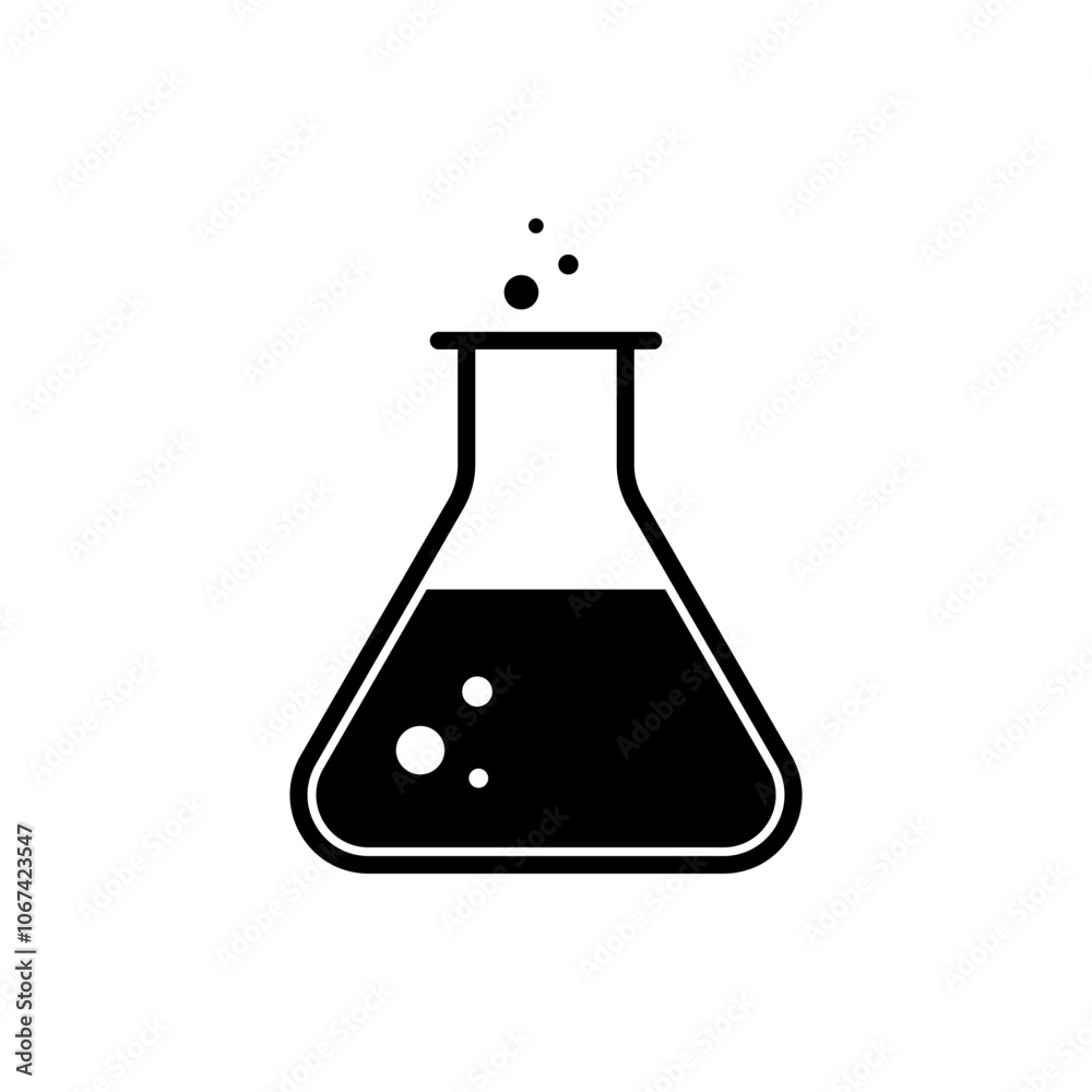 Flask simple icon vector. Flat design. White background Flask simple icon vector. Flat design. White background
