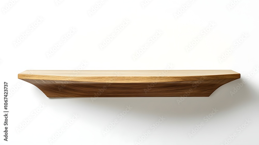 Sleek Decuple Red Oak Wall Shelf on a Pure White Background A Warm and Elegant Display Piece for Traditional Interiors Sleek Decuple Red Oak Wall Shelf on a Pure White Background A Warm and Elegant Display Piece for Traditional Interiors