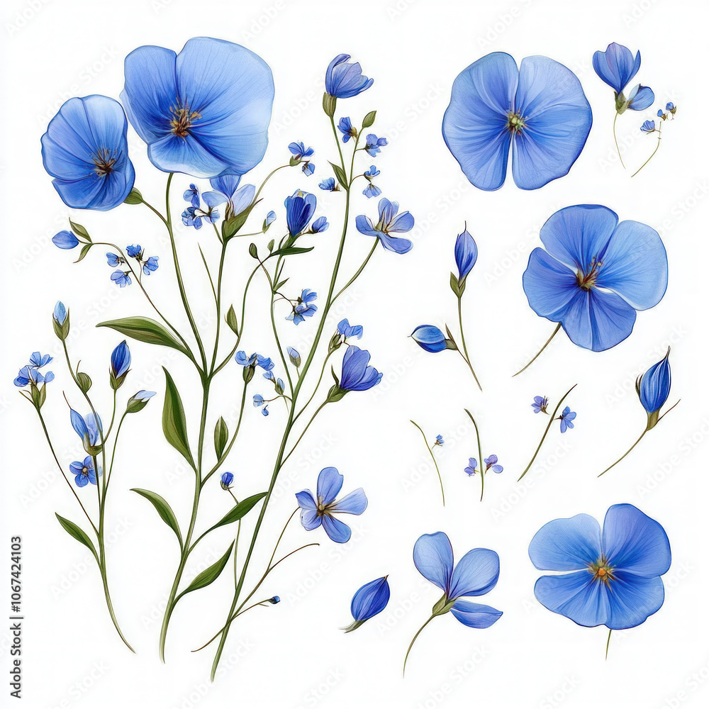 Fototapeta premium Flax Isolated