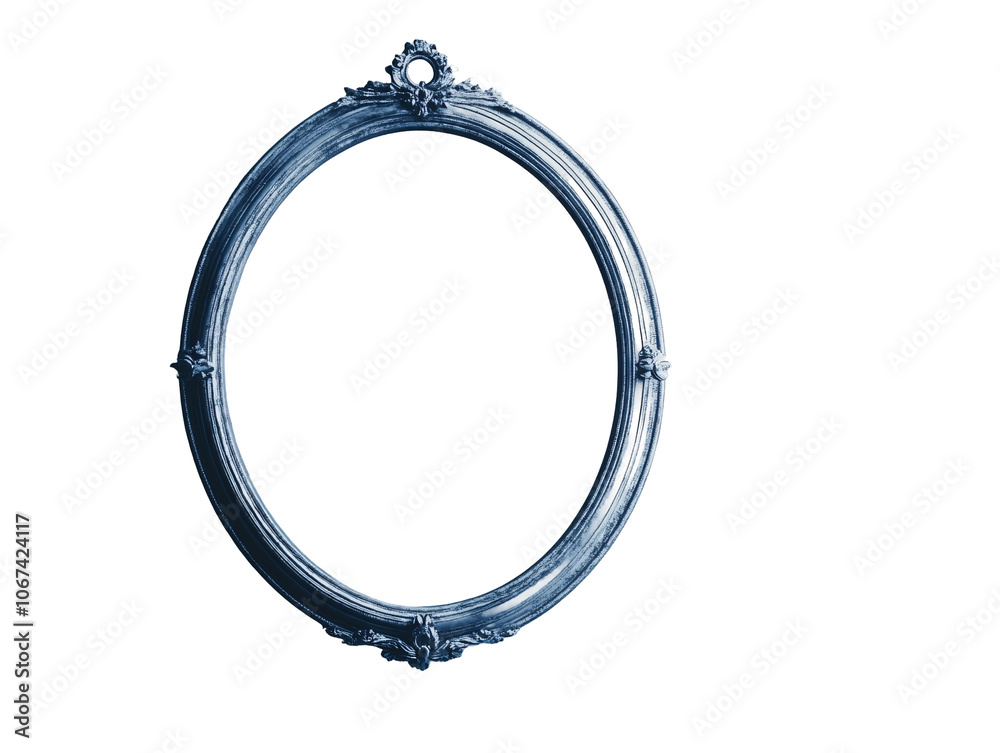 a blue oval frame with a white background a blue oval frame with a white background