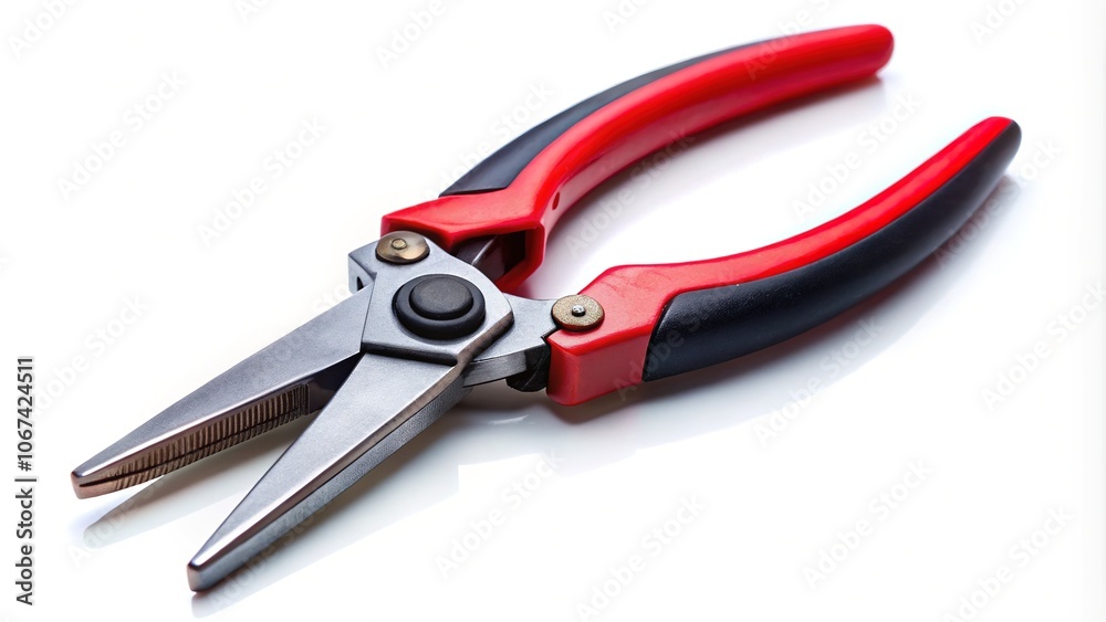 Black Metal Thread Snips Side View, White Background, Photorealistic Portrait Photography Black Metal Thread Snips Side View, White Background, Photorealistic Portrait Photography