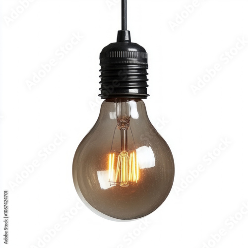 Hanging Light Bulb Isolated