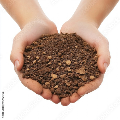 Hands With Soil Isolated