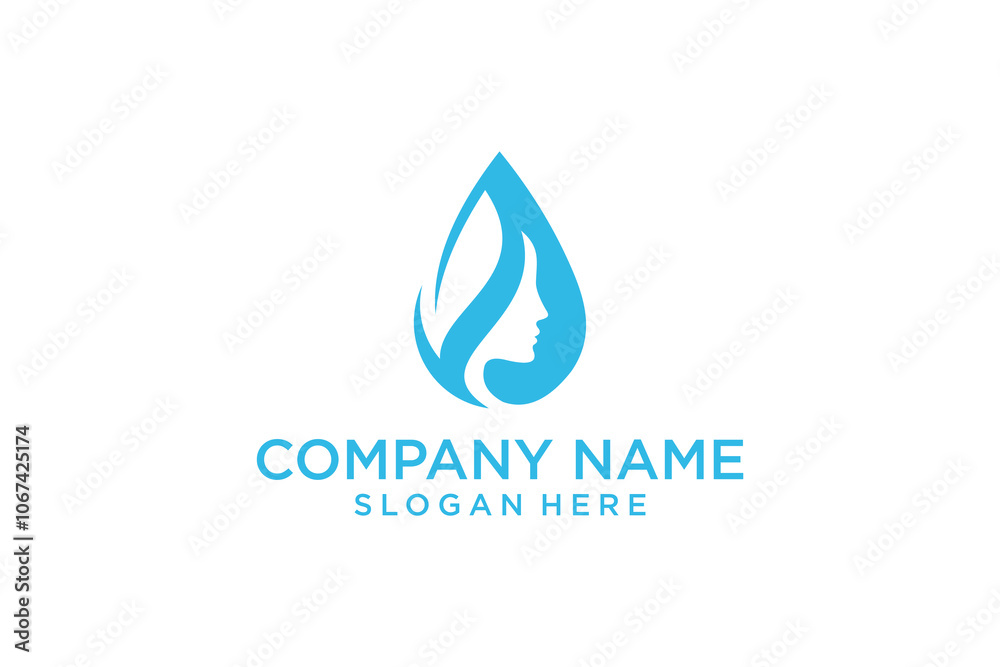 simple water and leaf beauty logo illustration simple water and leaf beauty logo illustration