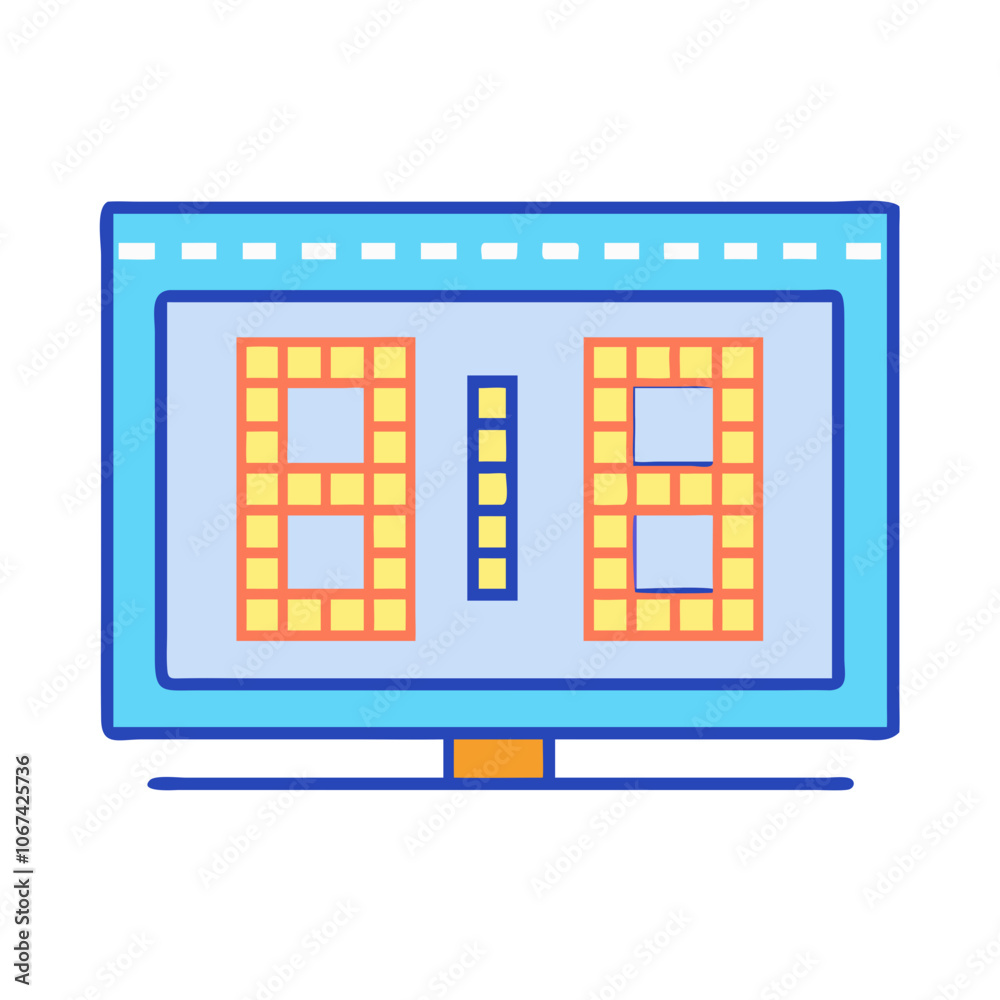 led-countdown-screen vector art, flat illustration led-countdown-screen icon led-countdown-screen vector art, flat illustration led-countdown-screen icon