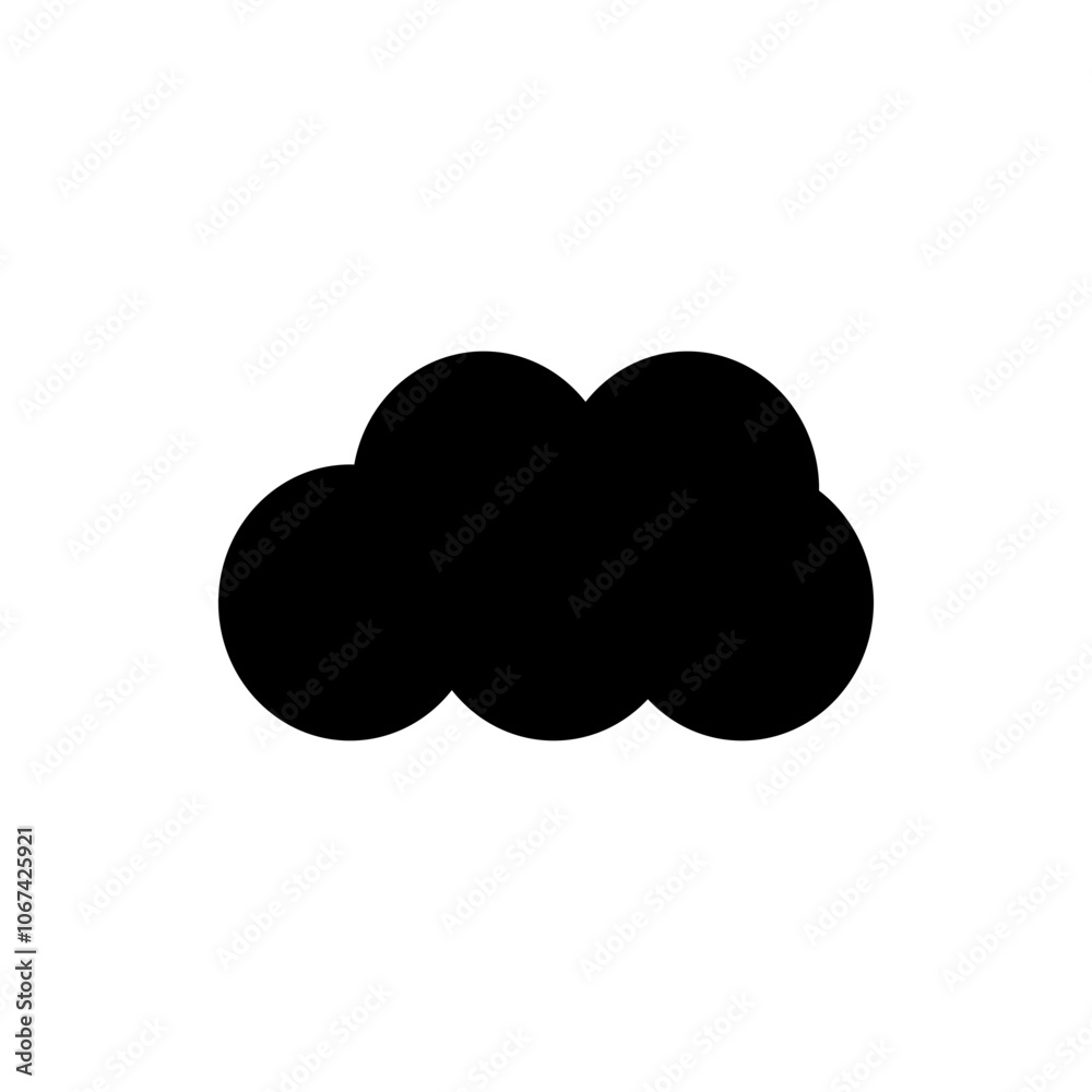Cloud simple icon vector. Flat design. White background