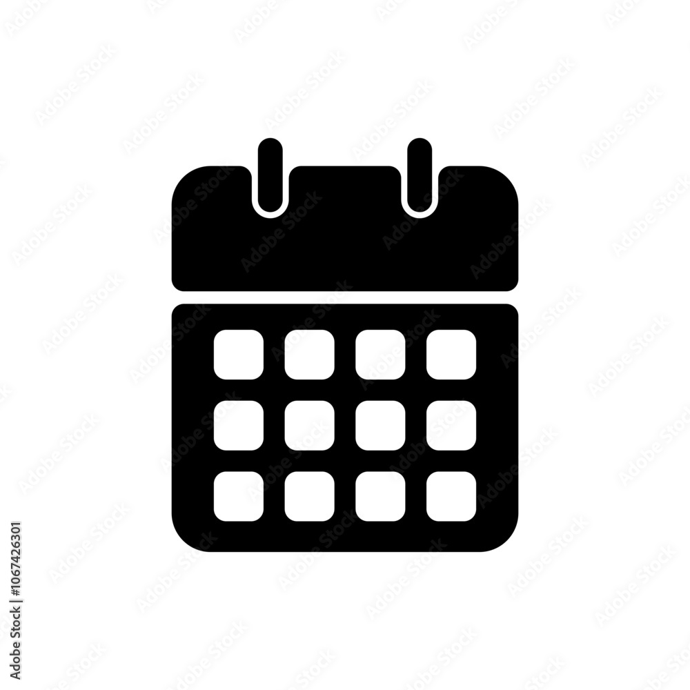 Calendar simple icon vector. Flat design. White background Calendar simple icon vector. Flat design. White background