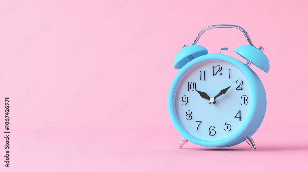 A blue alarm clock on a pink background, symbolizing time management and punctuality. A blue alarm clock on a pink background, symbolizing time management and punctuality.