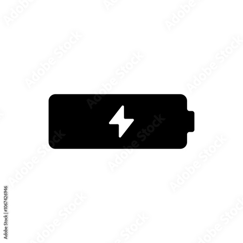 Battery simple icon vector. Flat design. White background