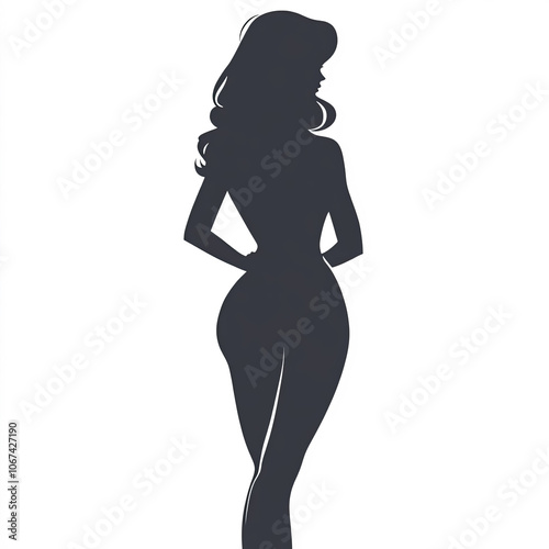 Pin Up Silhouette, Illustra...