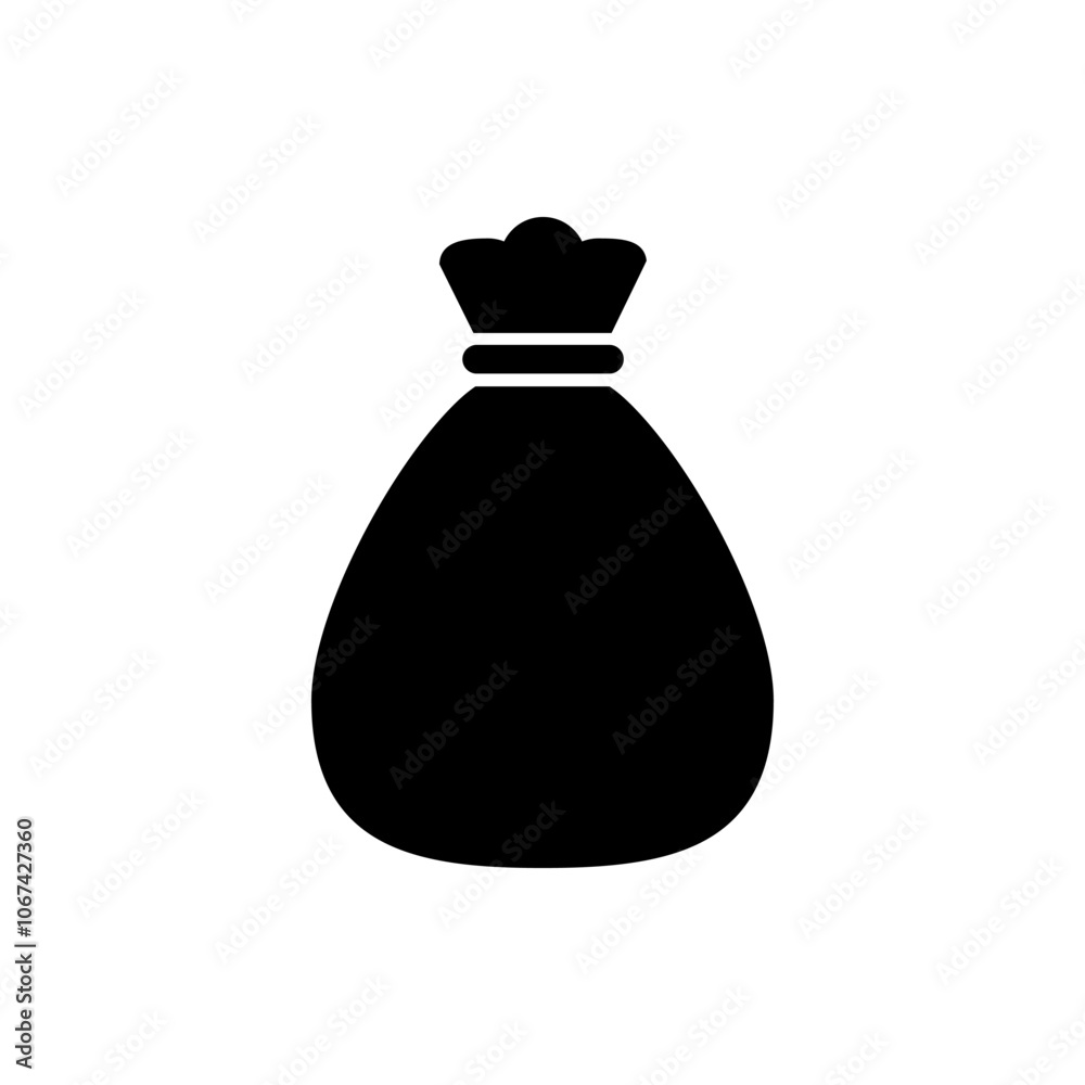 Fototapeta premium Bank bag simple vector icon. Flat design. White background