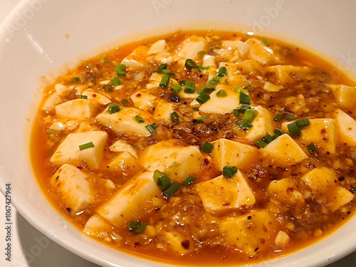 Sichuan mapo tofu. Chinese food menu