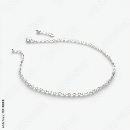 Silver Necklace Chain Isolated