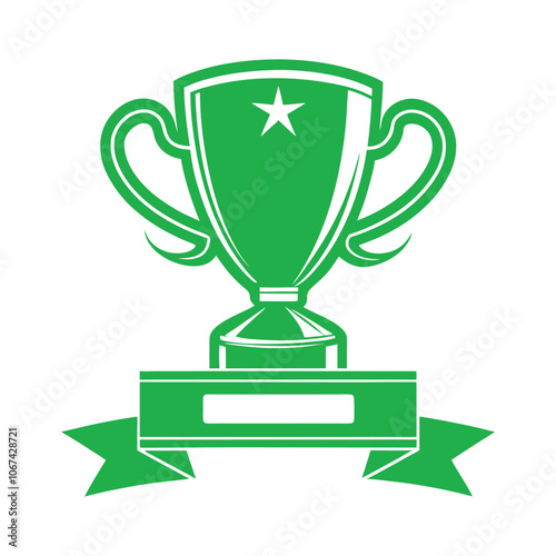 Gold Trophy Cup Icon Vector Illustration - Symbol of Victory, Success, and Achievement for Champion Recognition and Competition