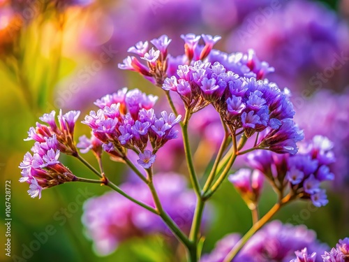 Celebrating the vibrant hues and textures of the Limonium Narbonense flower. photo