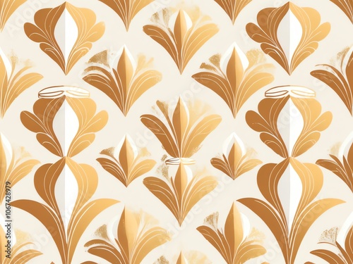 Abstract Geometric Pattern with Golden Hues