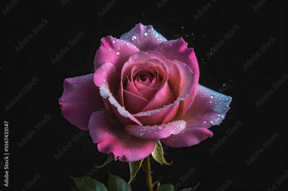 A close up detail of a dewy various rose showcasing its intricate petals and natural beauty A close up detail of a dewy various rose showcasing its intricate petals and natural beauty