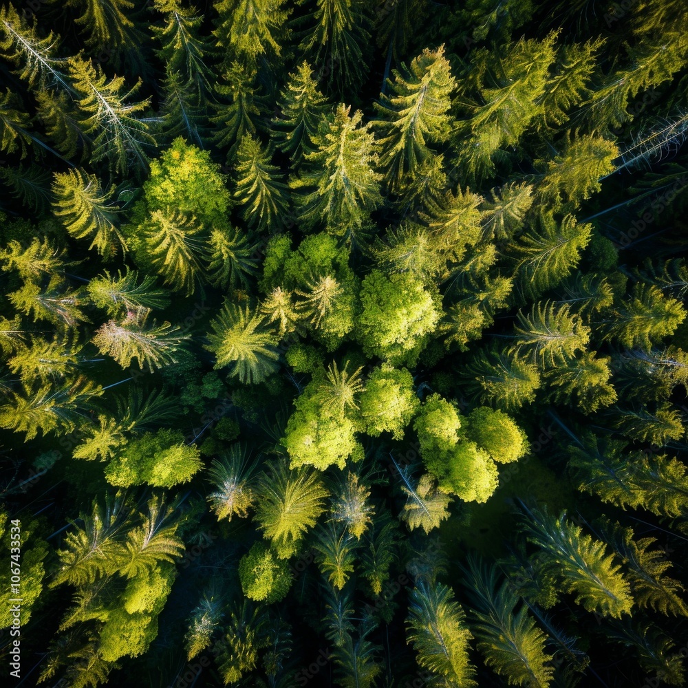 aerial view over forest at spring - aerial view over forest at spring -