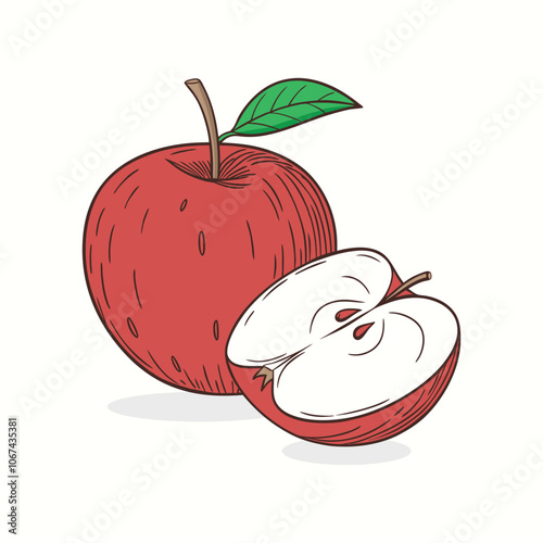 red apple vector illustration. apple fruit icon. red apple isolated on white background.